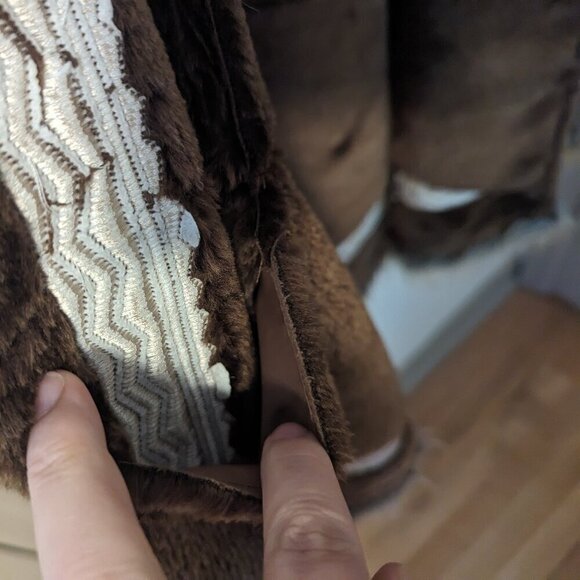 Vintage Penny Lane Learsi Jacket Afghan Fur Leather Embroidered Festival Boho - Picture 7 of 11